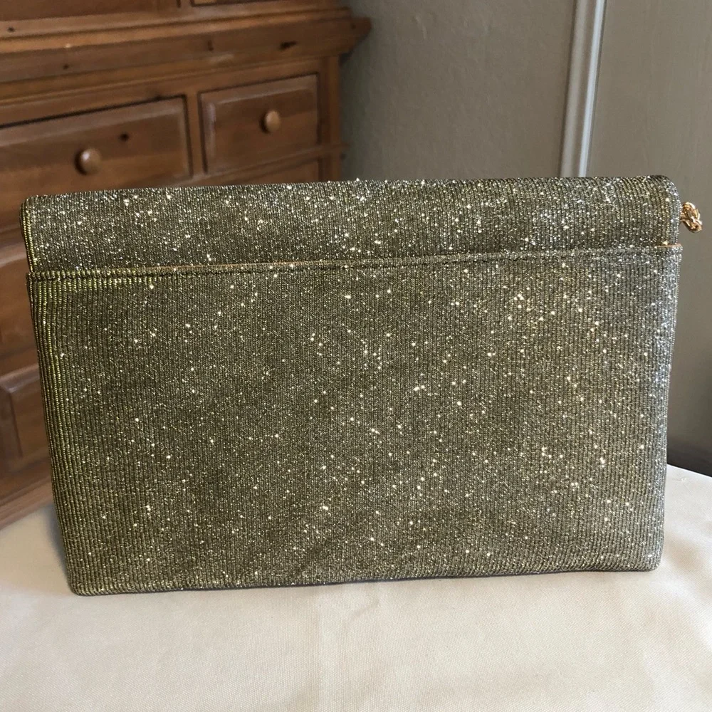 NWT a new day  Glitter Envelope Crossbody with Gold Chain - Picture 2 of 5